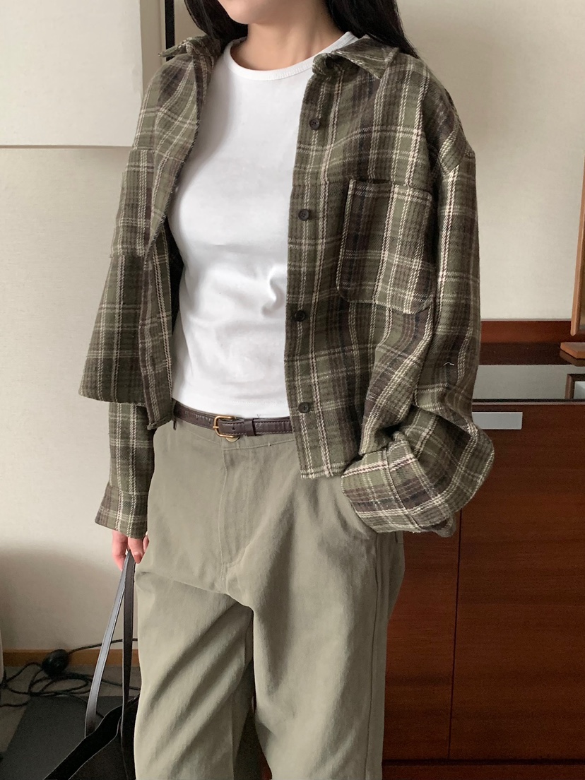 BLEECKER韓國代購女士新品真品人氣時尚休閑襯衫蕾絲衫格子BLEECKER襯衫/蕾絲衫