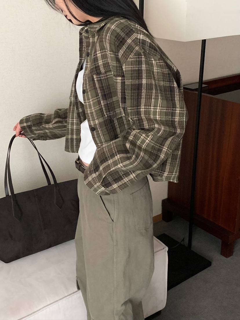 BLEECKER韓國代購女士新品真品人氣時尚休閑襯衫蕾絲衫格子BLEECKER襯衫/蕾絲衫