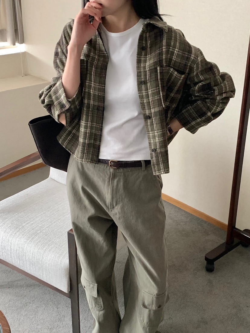 BLEECKER韓國代購女士新品真品人氣時尚休閑襯衫蕾絲衫格子BLEECKER襯衫/蕾絲衫
