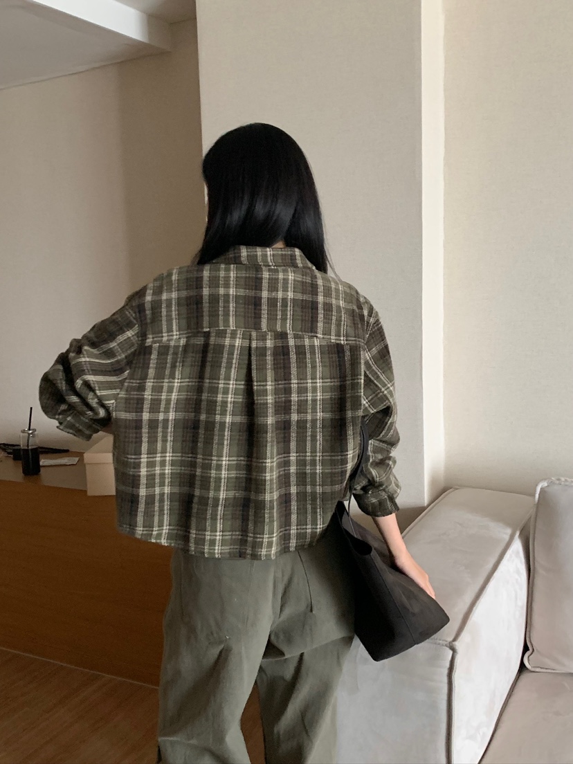 BLEECKER韓國代購女士新品真品人氣時尚休閑襯衫蕾絲衫格子BLEECKER襯衫/蕾絲衫