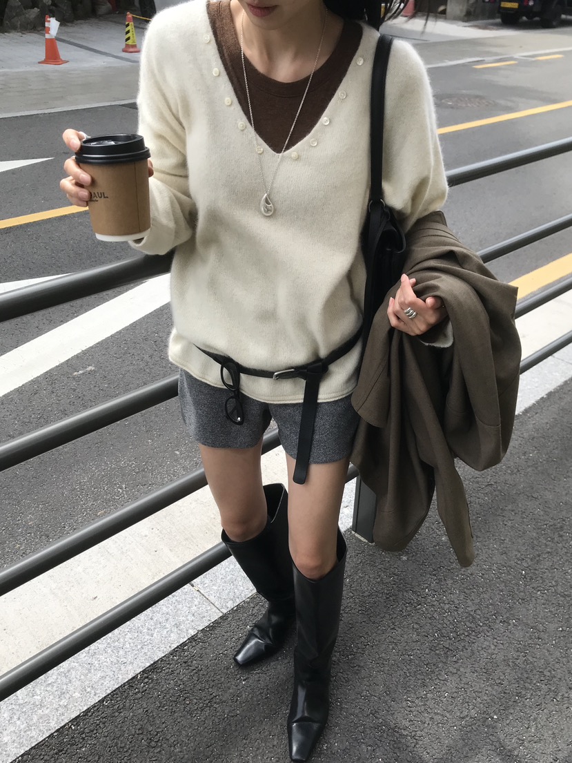 LOFN東大門實拍女裝新品時尚真品人氣熱賣推薦針織衫浣熊LOFN針織衫