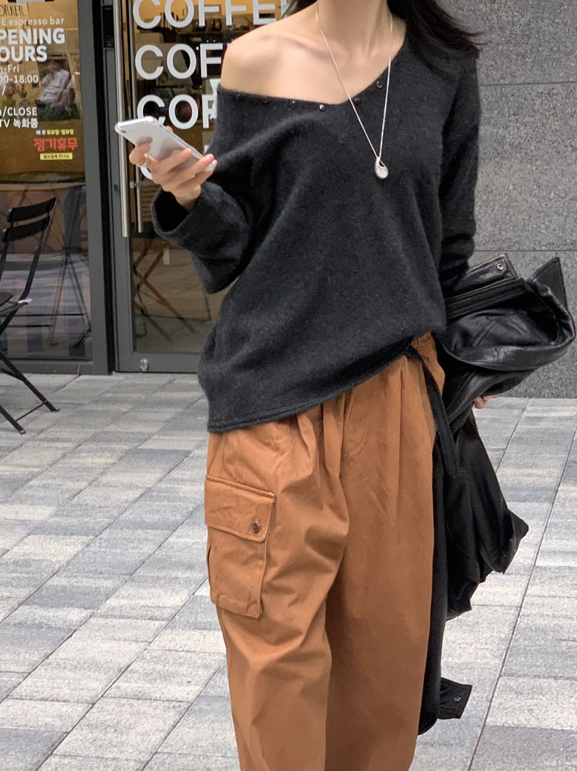 LOFN東大門實拍女裝新品時尚真品人氣熱賣推薦針織衫浣熊LOFN針織衫