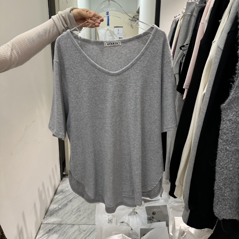 VIRKIN東大門代購女裝新款真品時尚休閑推薦熱賣人氣T恤U領VIRKINT恤圖色4