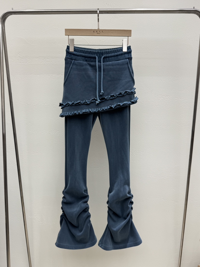 S.R.T.T.東大門直郵女士新品人氣熱賣時尚裙褲喇叭褲S.R.T.T.裙褲圖色2藍