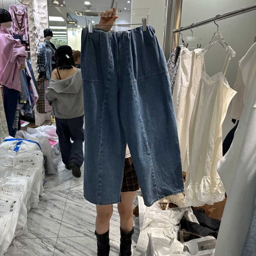 VIRKIN東大門實拍女裝新品熱賣人氣休閑時尚推薦牛仔褲束帶VIRKIN牛仔褲
