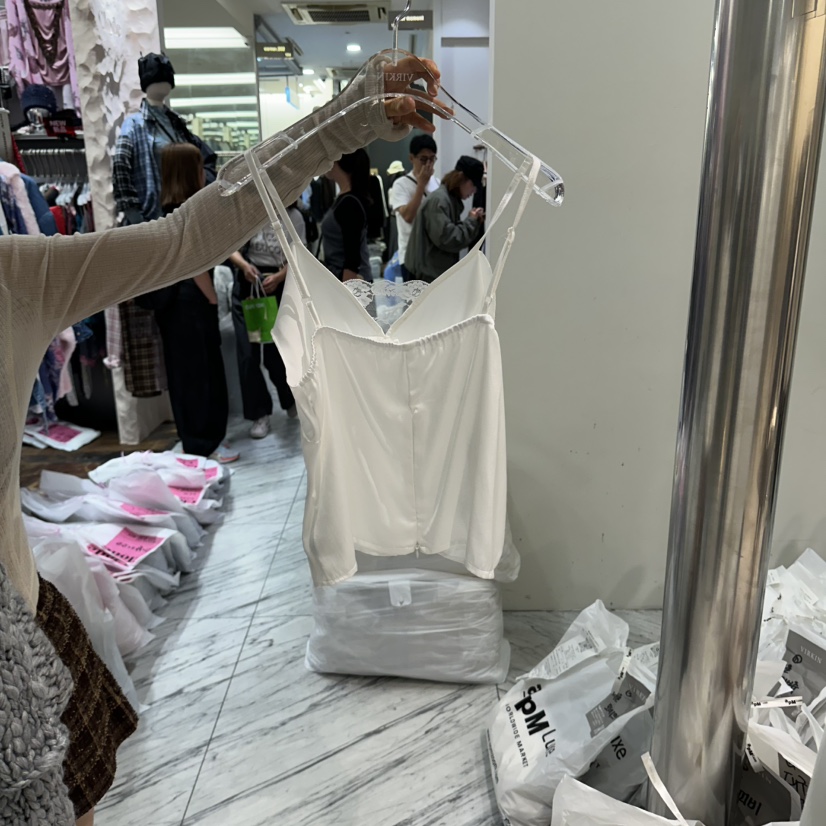 VIRKIN韓國代購女裝新品熱賣休閑推薦人氣吊帶背心褶裥無袖VIRKIN吊帶/背心
