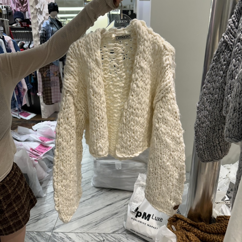 VIRKIN東大門直郵女裝新品熱賣時尚人氣真品毛衣手工開衫VIRKIN毛衣圖色1