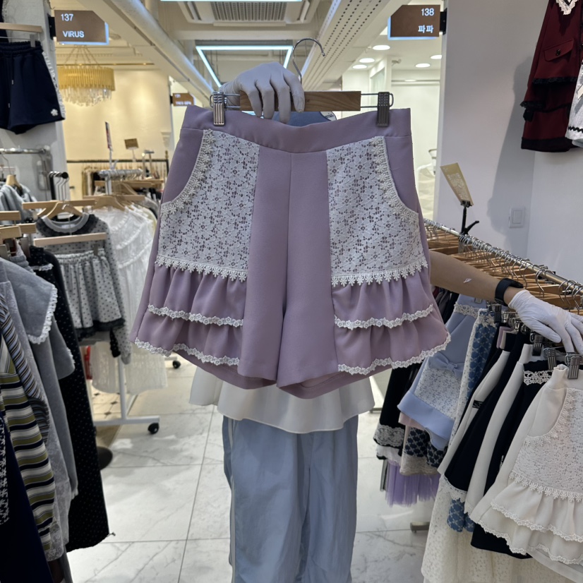PAPA韓國直郵女士新品熱賣真品人氣休閑推薦時尚短褲Papaine/HALMADE短褲圖色1