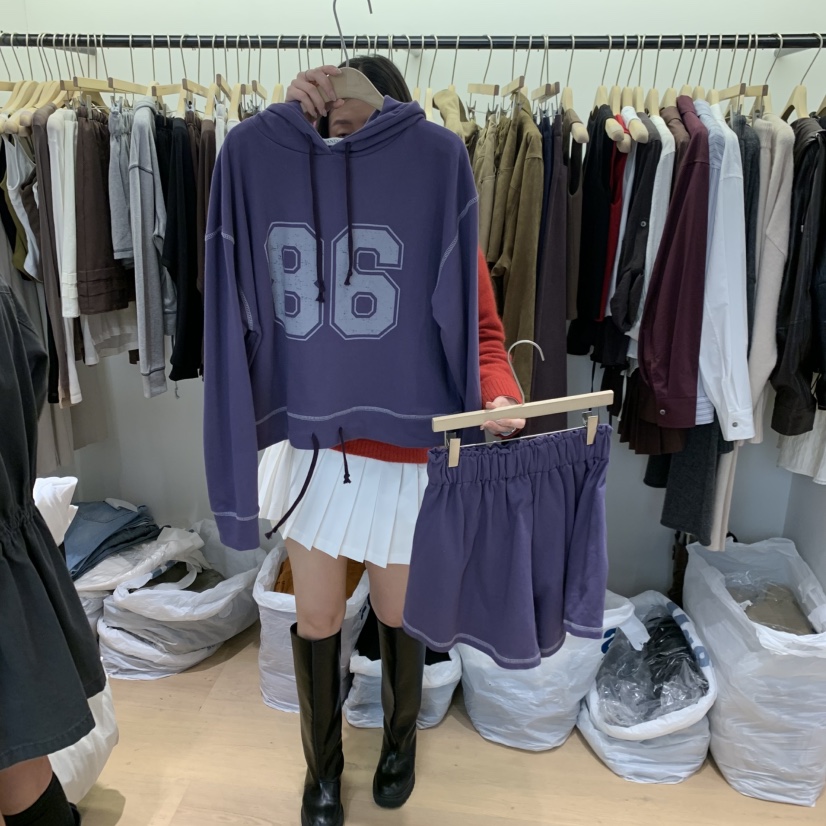 W AND J東大門實拍女裝新品人氣真品時尚休閑套裝連帽衫WANDJ套裝圖色2