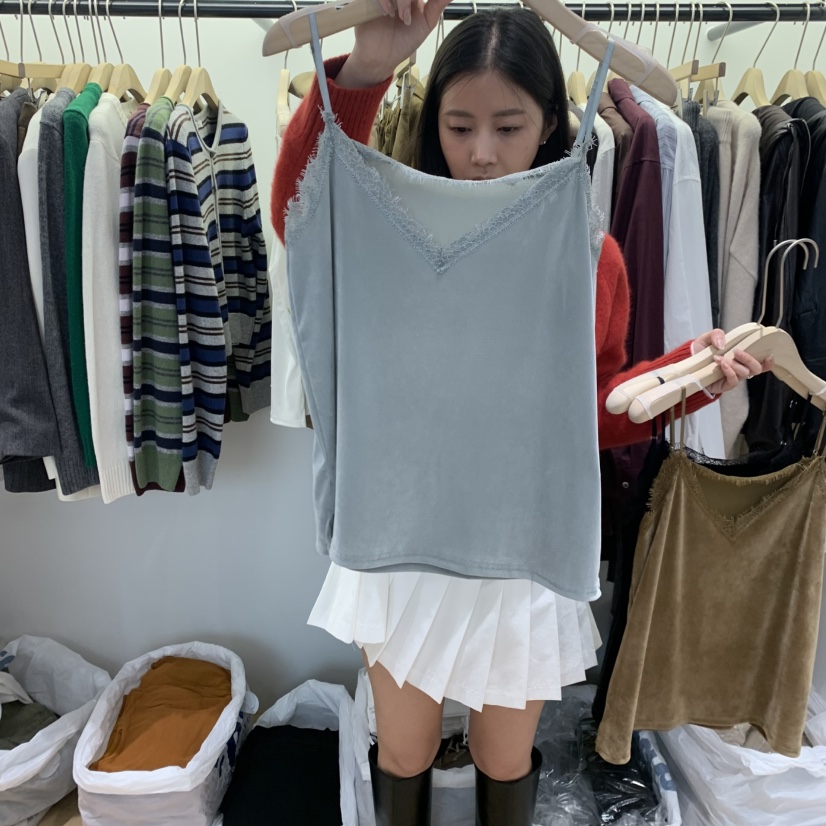 W AND J東大門實拍女士新品推薦熱賣真品休閑時尚吊帶背心WANDJ吊帶/背心圖色2