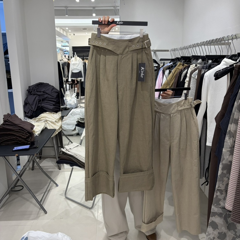 KIRKE韓國代購女士新品熱賣時尚推薦人氣真品休閑休閑褲KIRKE休閑褲圖色1