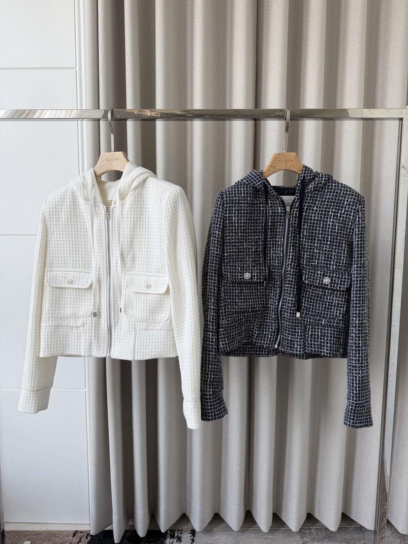 CLOTH東大門代購女士新品休閑熱賣推薦夾克粗花呢連帽衫網狀CLOTH夾克