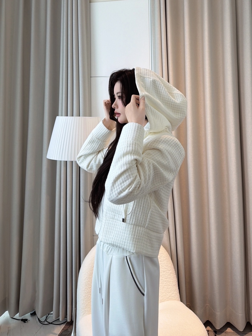 CLOTH東大門代購女士新品休閑熱賣推薦夾克粗花呢連帽衫網狀CLOTH夾克