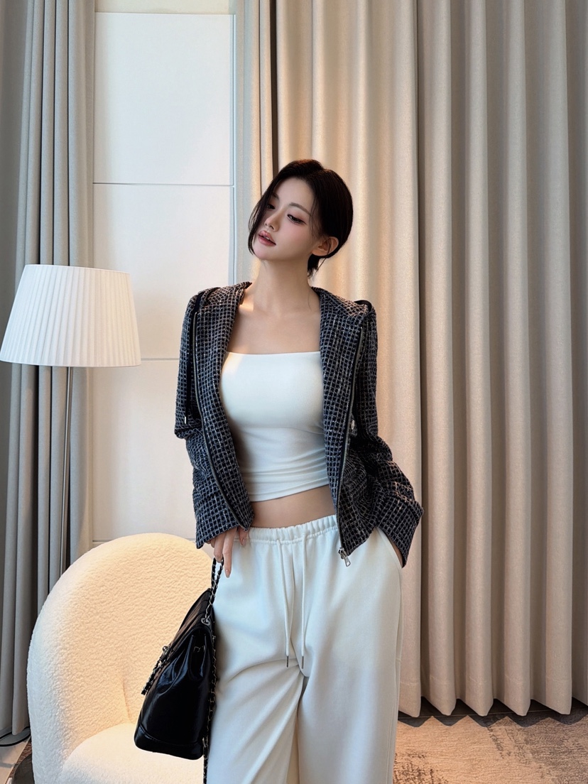 CLOTH東大門代購女士新品休閑熱賣推薦夾克粗花呢連帽衫網狀CLOTH夾克