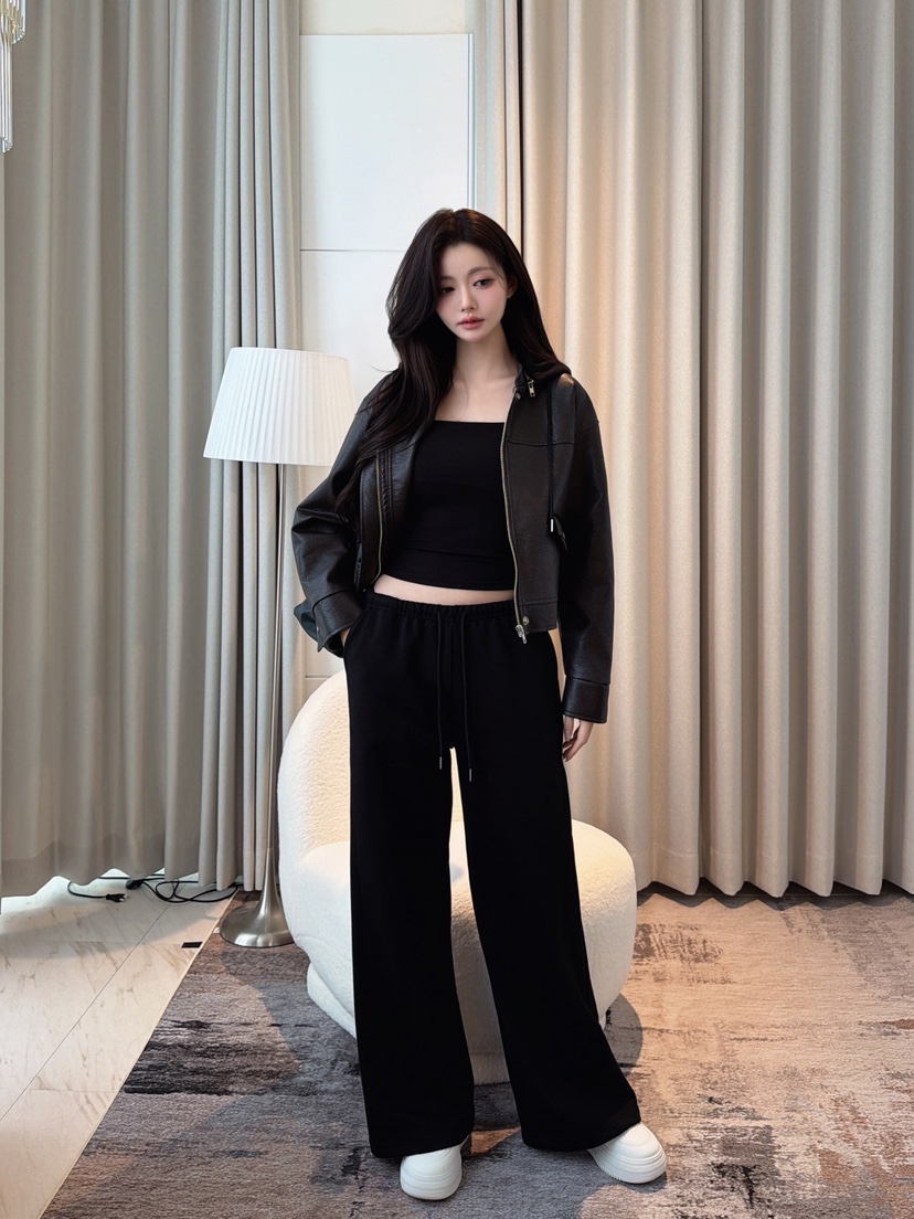 CLOTH東大門直郵女士新品休閑時尚推薦皮衣帽子可拆卸連帽衫CLOTH皮衣