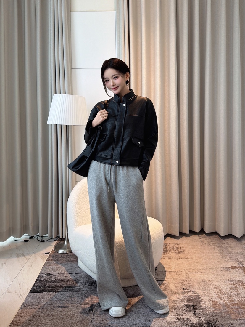 CLOTH東大門直郵女士新品休閑時尚推薦皮衣帽子可拆卸連帽衫CLOTH皮衣