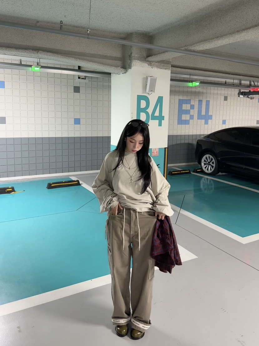 SEOUL PALETTE-Q韓國代購女裝新品推薦時尚休閑褲工裝系帶SEOUL PALETTE-Q休閑褲