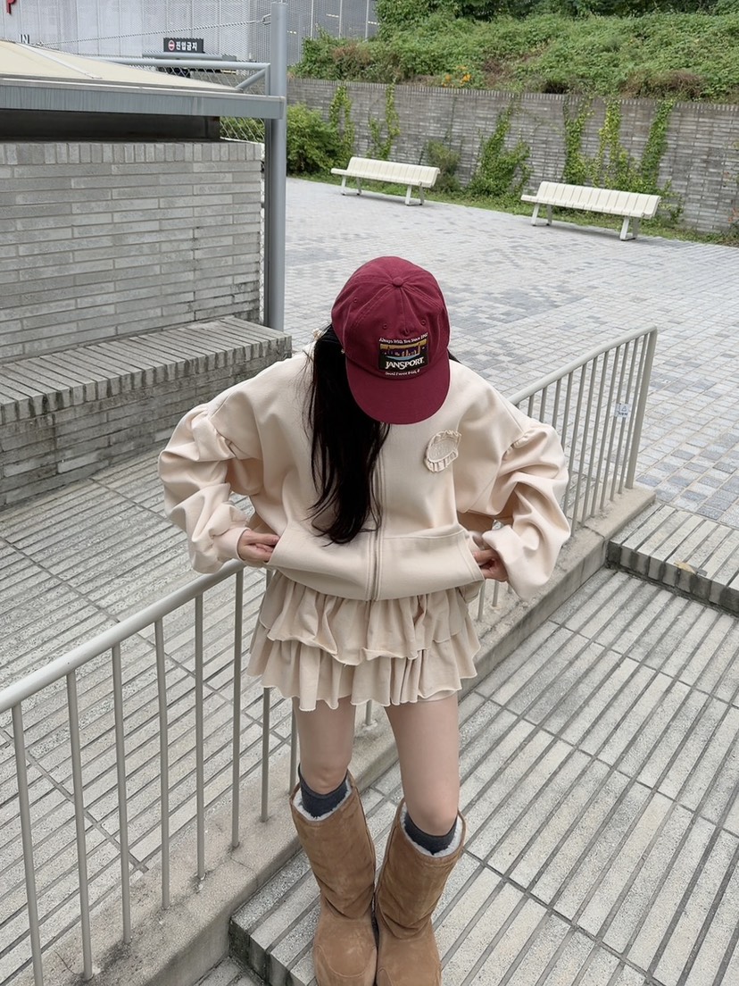 SEOUL PALETTE-Q東大門代購女士新款時尚裙褲荷葉邊層疊SEOUL PALETTE-Q裙褲