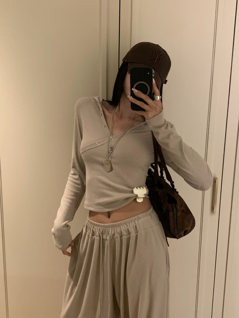 BADCALM東大門實拍女裝新款休閑人氣熱賣推薦長袖T恤連帽衫BADCALM長袖T恤