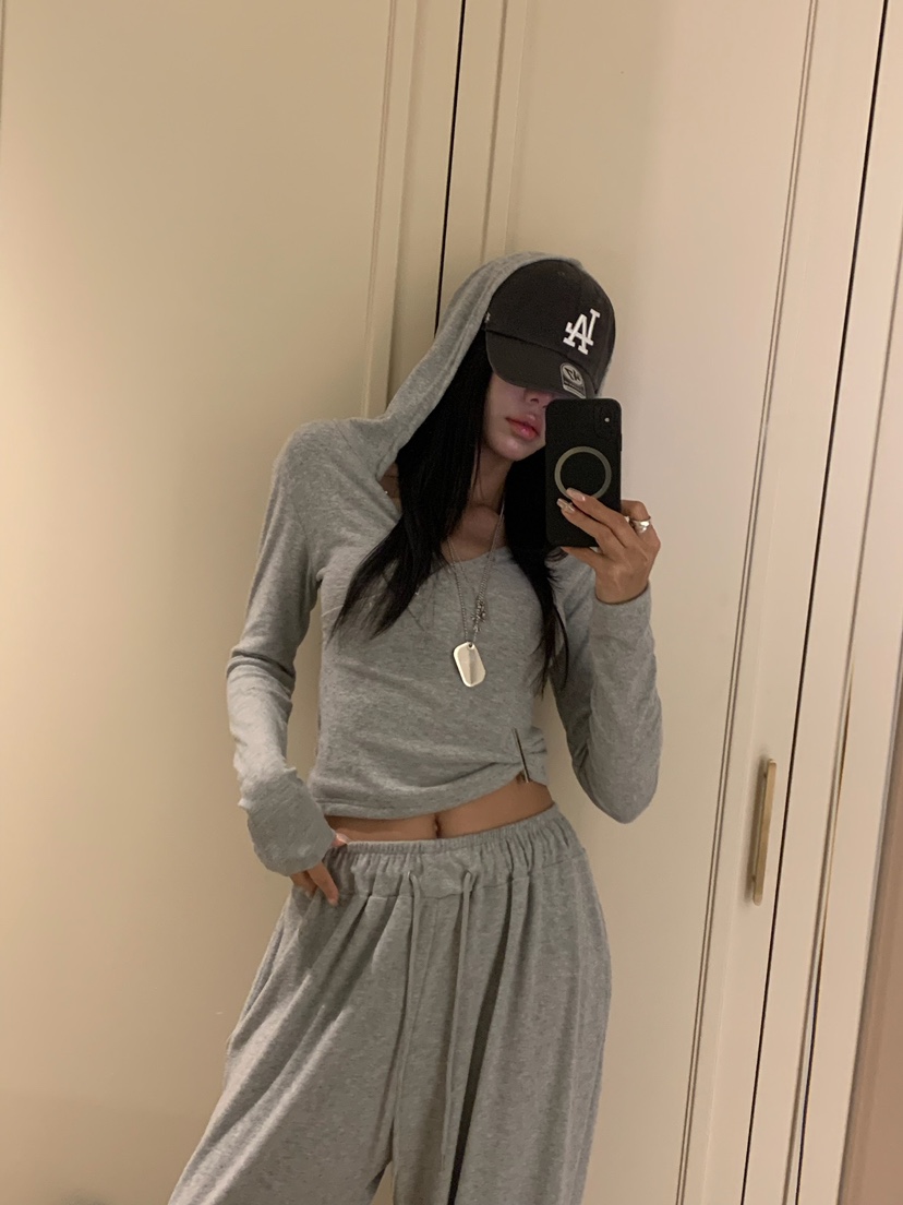 BADCALM東大門實拍女裝新款休閑人氣熱賣推薦長袖T恤連帽衫BADCALM長袖T恤