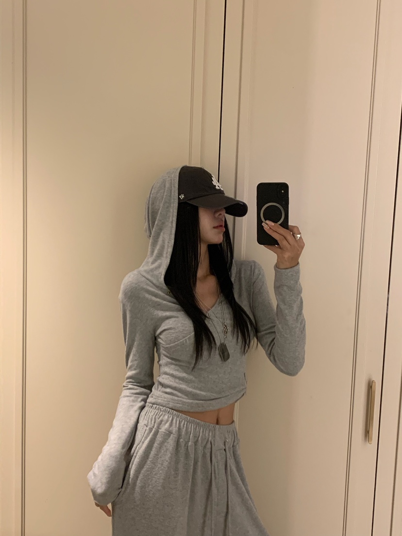 BADCALM東大門實拍女裝新款休閑人氣熱賣推薦長袖T恤連帽衫BADCALM長袖T恤