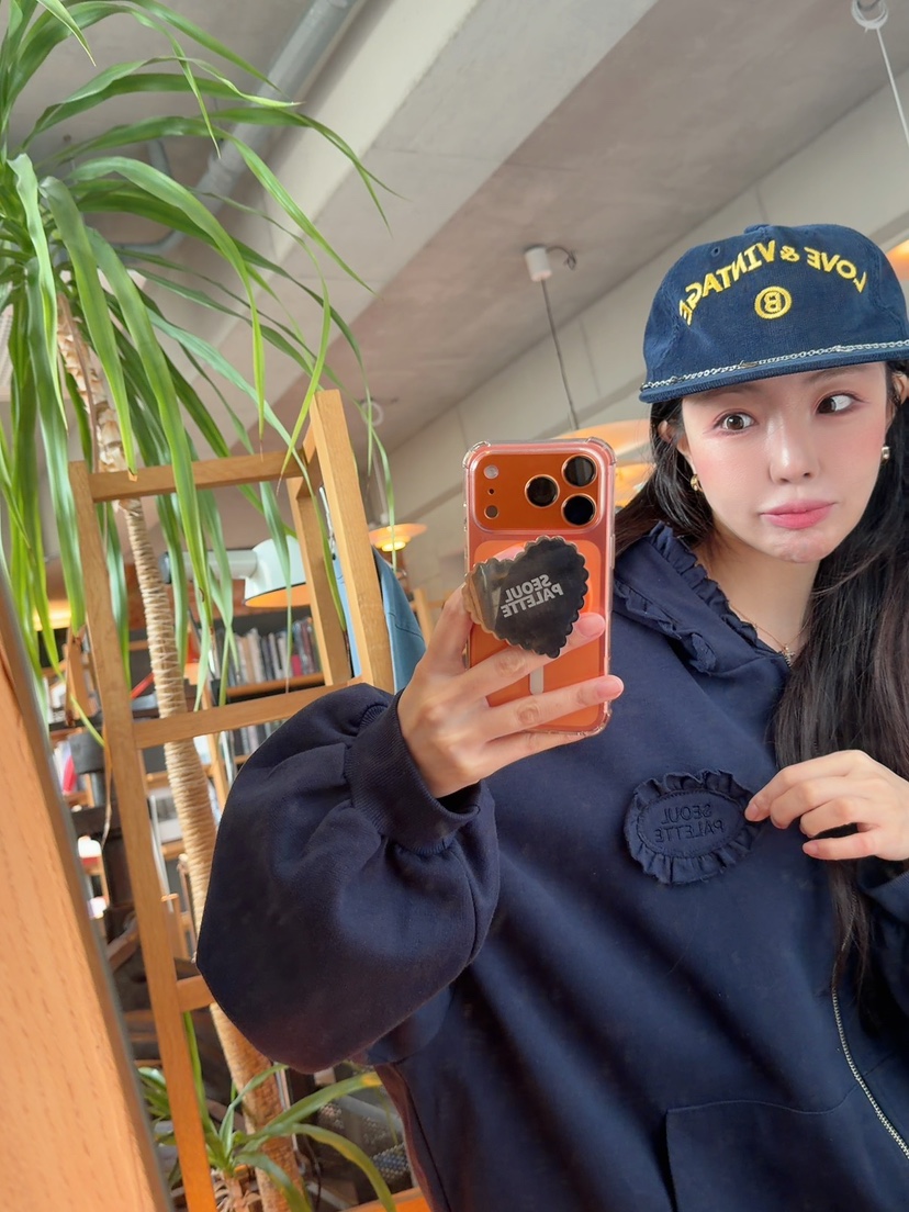 SEOUL PALETTE-Q韓國代購女裝新品熱賣衛衣拉鏈連帽衫荷葉邊SEOUL PALETTE-Q衛衣