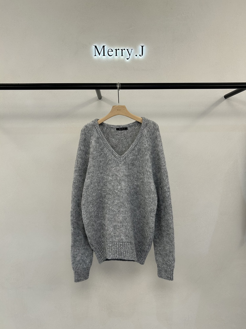 MERRY-J韓國代購女士新款時尚熱賣推薦人氣真品休閑毛衣V領MERRY-J毛衣圖色1