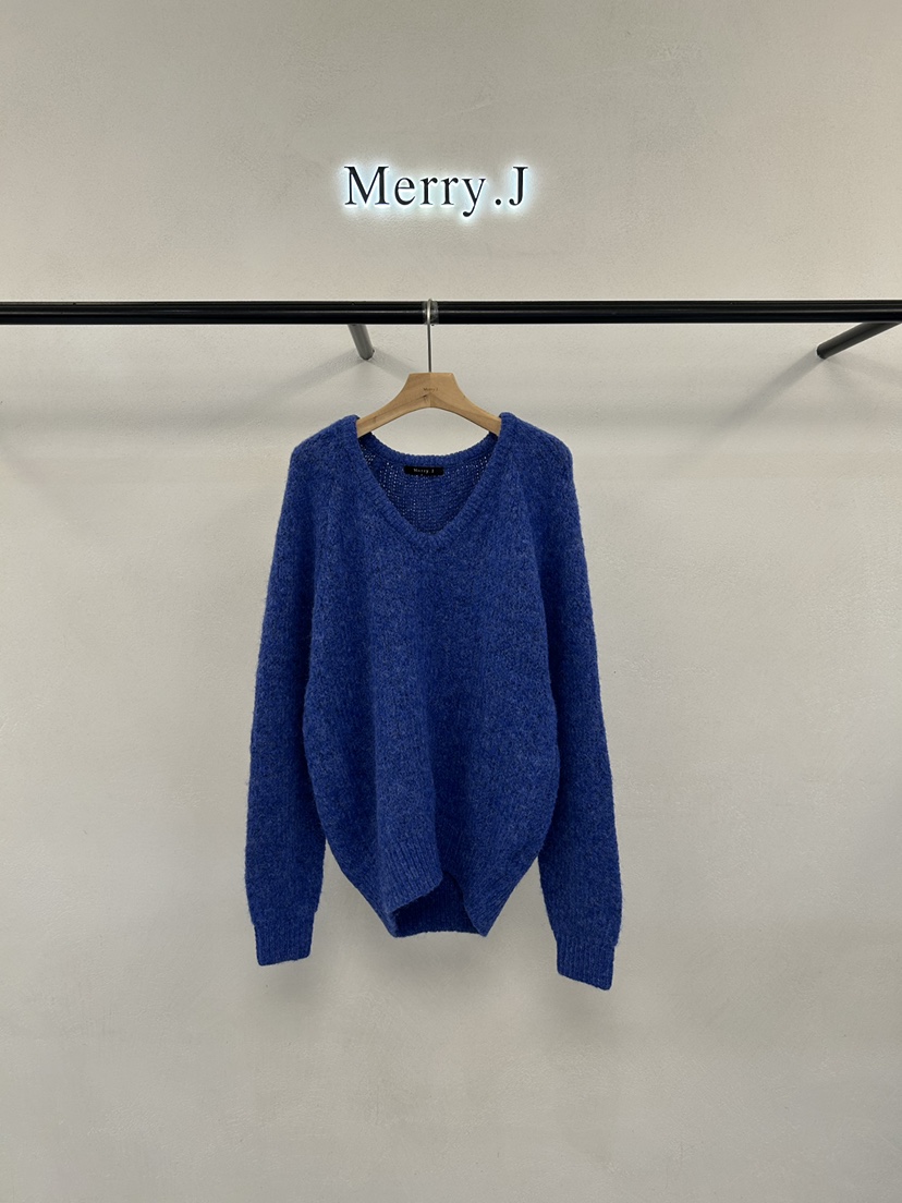 MERRY-J韓國代購女士新款時尚熱賣推薦人氣真品休閑毛衣V領MERRY-J毛衣圖色4