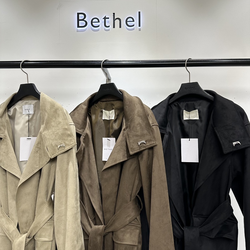 BETHEL韓國代購女士新款休閑推薦真品時尚夾克含腰帶麂皮Bethel夾克
