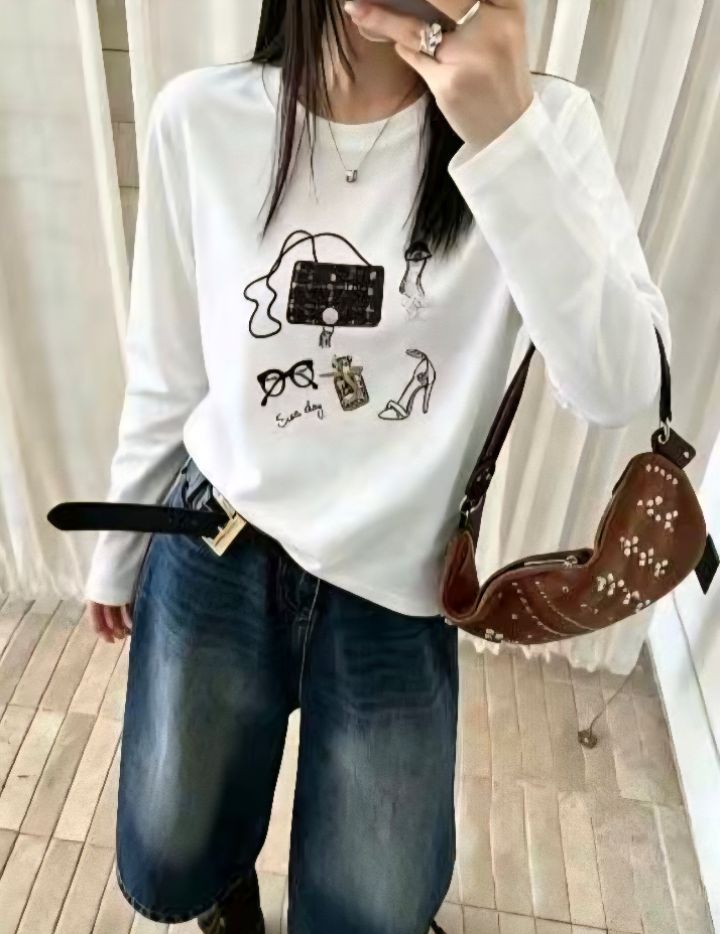 BLING BLING-S/RICO東大門實拍女裝新款推薦真品長袖T恤BLING BLING-S/RICO長袖T恤