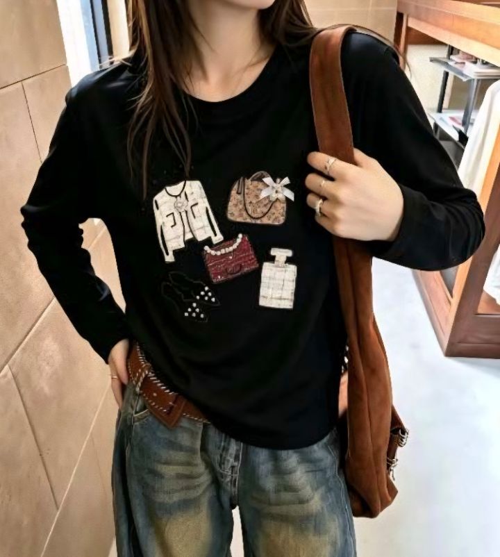 BLING BLING-S/RICO韓國直郵女裝新品推薦休閑長袖T恤BLING BLING-S/RICO長袖T恤
