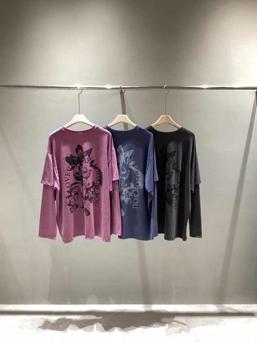 NEAR LEAP-P韓國直郵女裝新款休閑人氣長袖T恤花朵層疊NEAR LEAP/The N:L長袖T恤