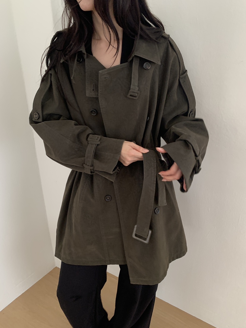 ATHEA韓國直郵女裝新款推薦時尚熱賣休閑中長款大衣含腰帶ATHEA中長款大衣