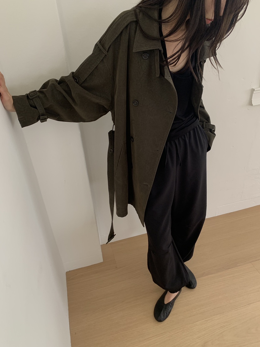 ATHEA韓國直郵女裝新款推薦時尚熱賣休閑中長款大衣含腰帶ATHEA中長款大衣