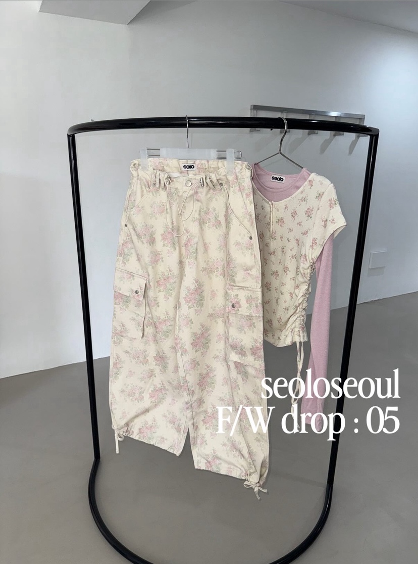 SEOLO東大門實拍女裝新款真品推薦熱賣人氣休閑休閑褲花朵棉Seolo seoul休閑褲