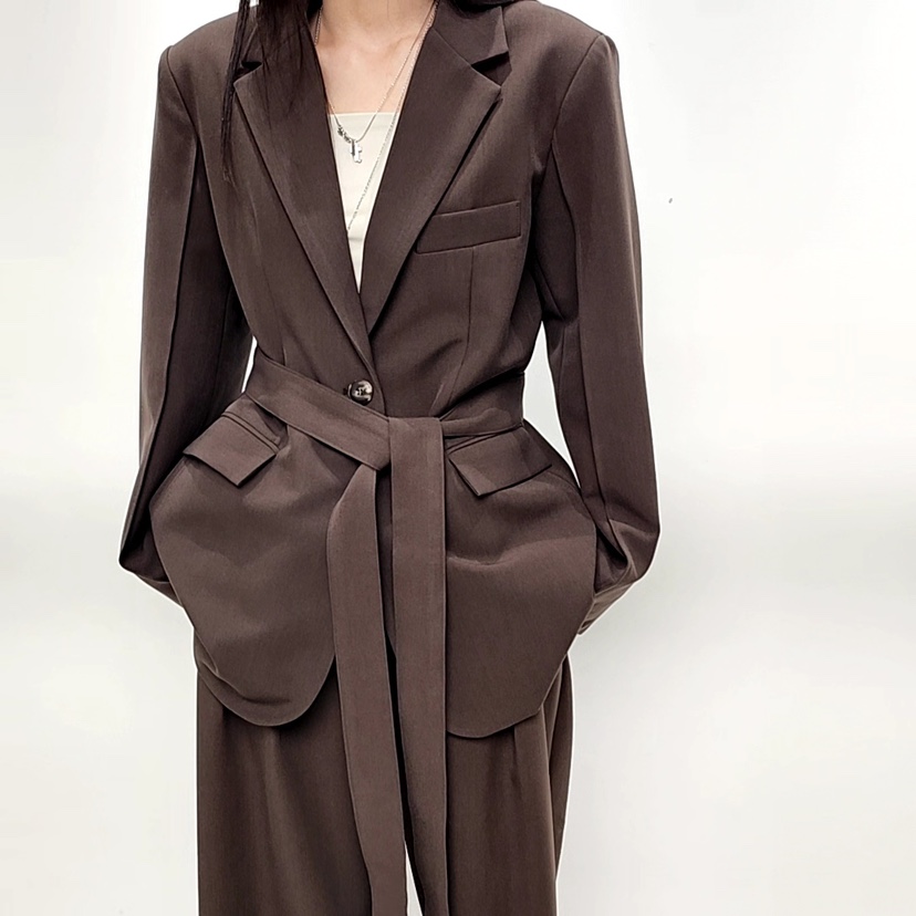 BETHEL東大門實拍女士新品休閑推薦熱賣西裝西服含腰帶系帶Bethel西裝/西服