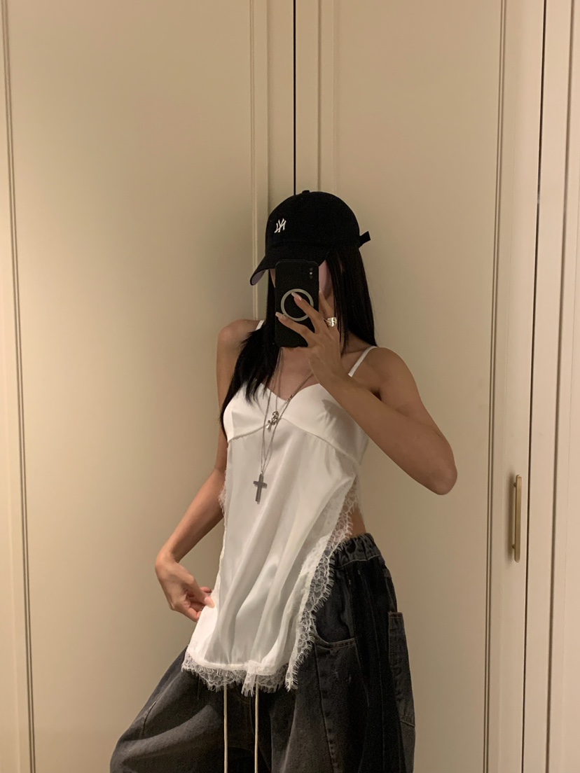 BADCALM東大門實拍女裝新品時尚人氣熱賣真品吊帶背心緞面BADCALM吊帶/背心