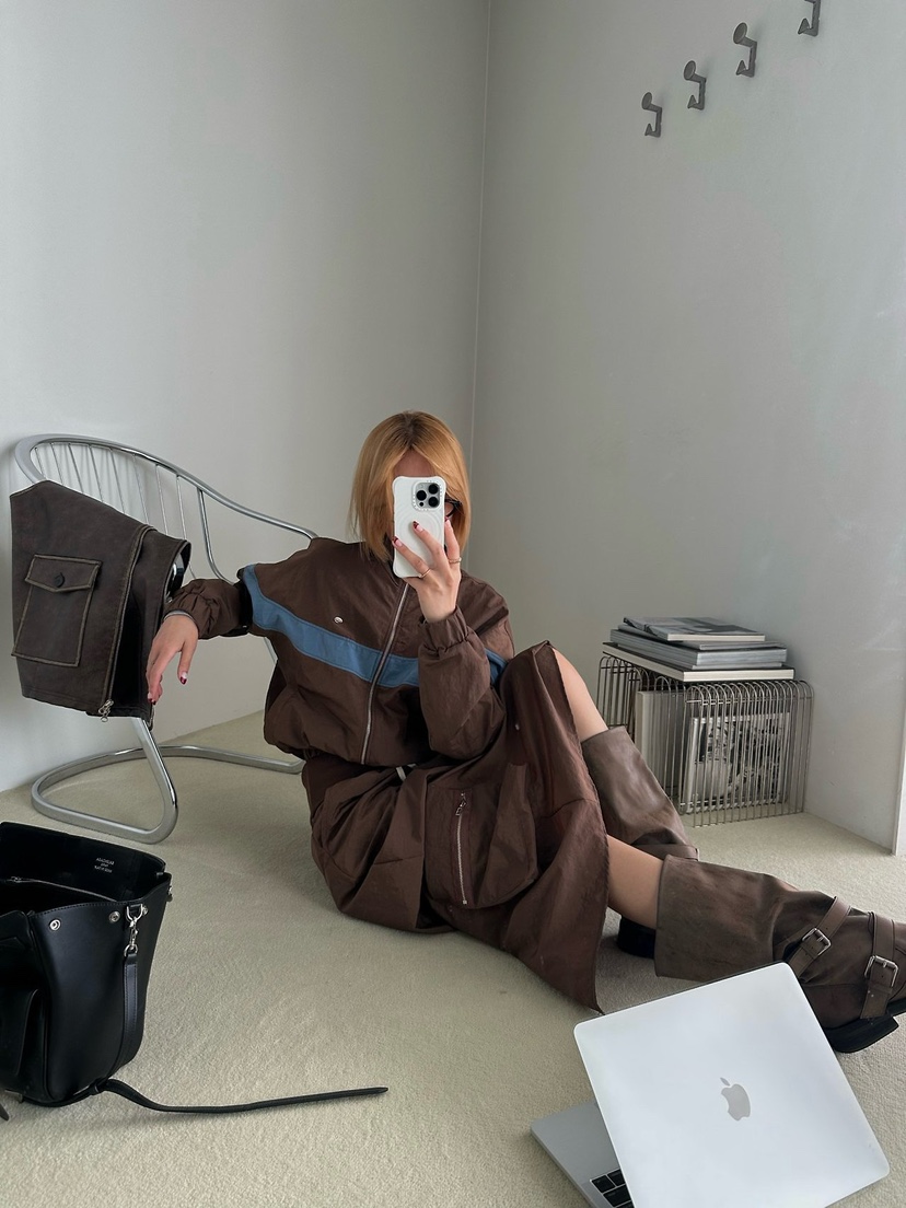 ZEROZERO東大門代購女士新品人氣時尚真品休閑長裙工裝混紡ZEROZERO長裙