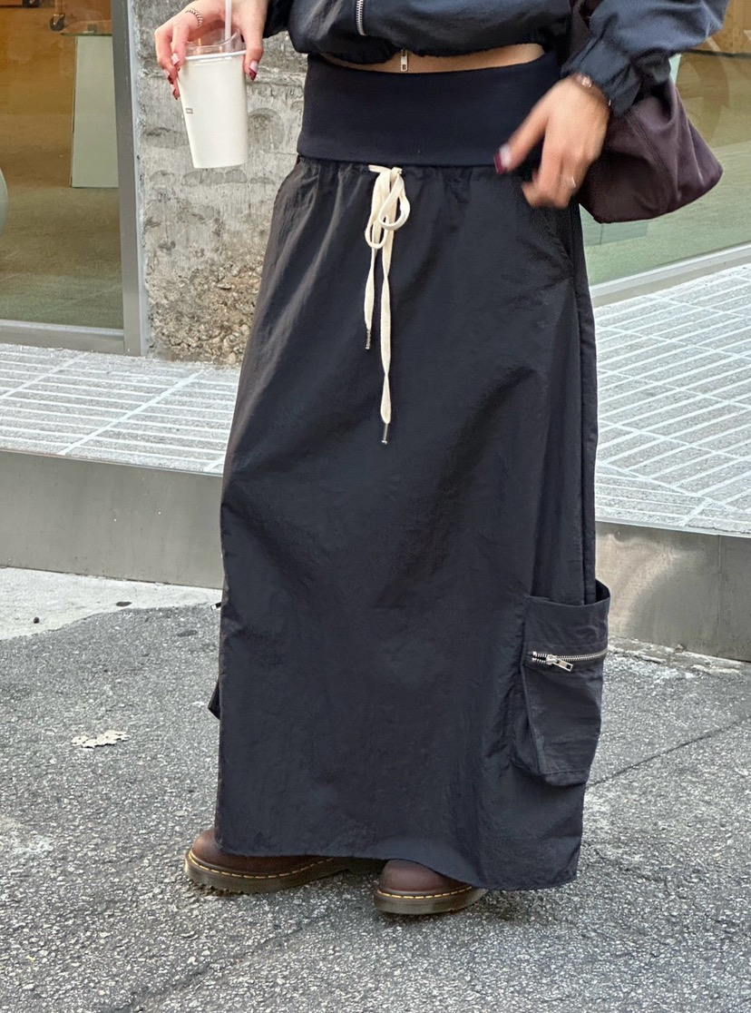 ZEROZERO東大門代購女士新品人氣時尚真品休閑長裙工裝混紡ZEROZERO長裙圖色2