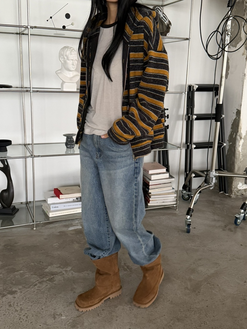 FOSET東大門直郵女裝新品真品熱賣人氣休閑夾克針織拉鏈連帽FOSET夾克