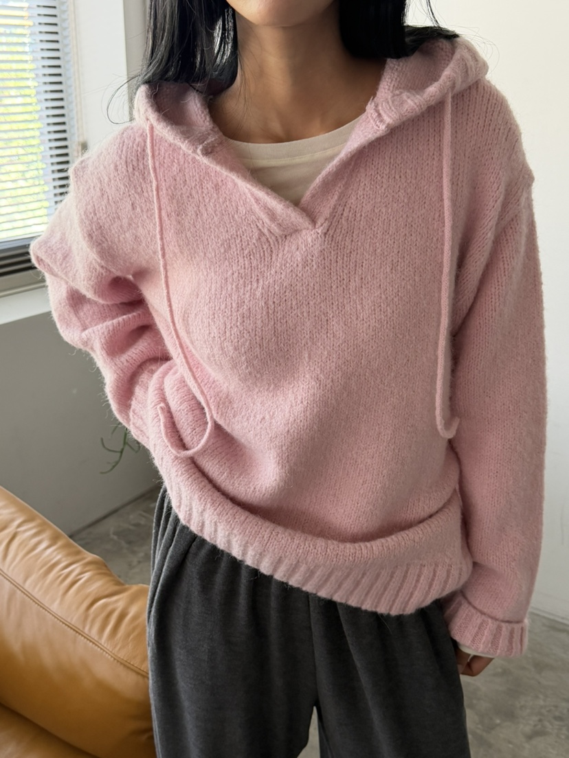 FOSET韓國代購女裝新品人氣推薦休閑真品熱賣時尚針織衫連帽FOSET針織衫