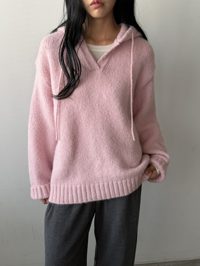FOSET韓國代購女裝新品人氣推薦休閑真品熱賣時尚針織衫連帽FOSET針織衫