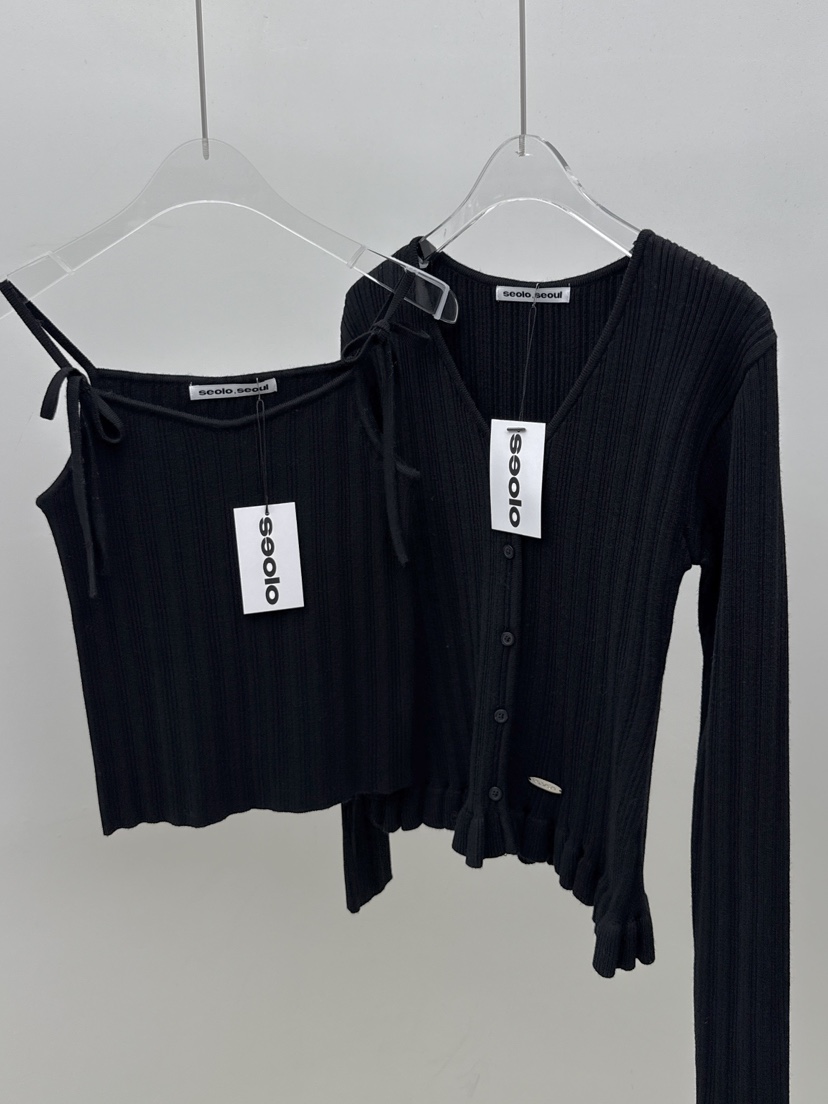 SEOLO東大門實拍女士新品休閑熱賣開衫不含吊帶荷葉邊開衫Seolo seoul開衫圖色5