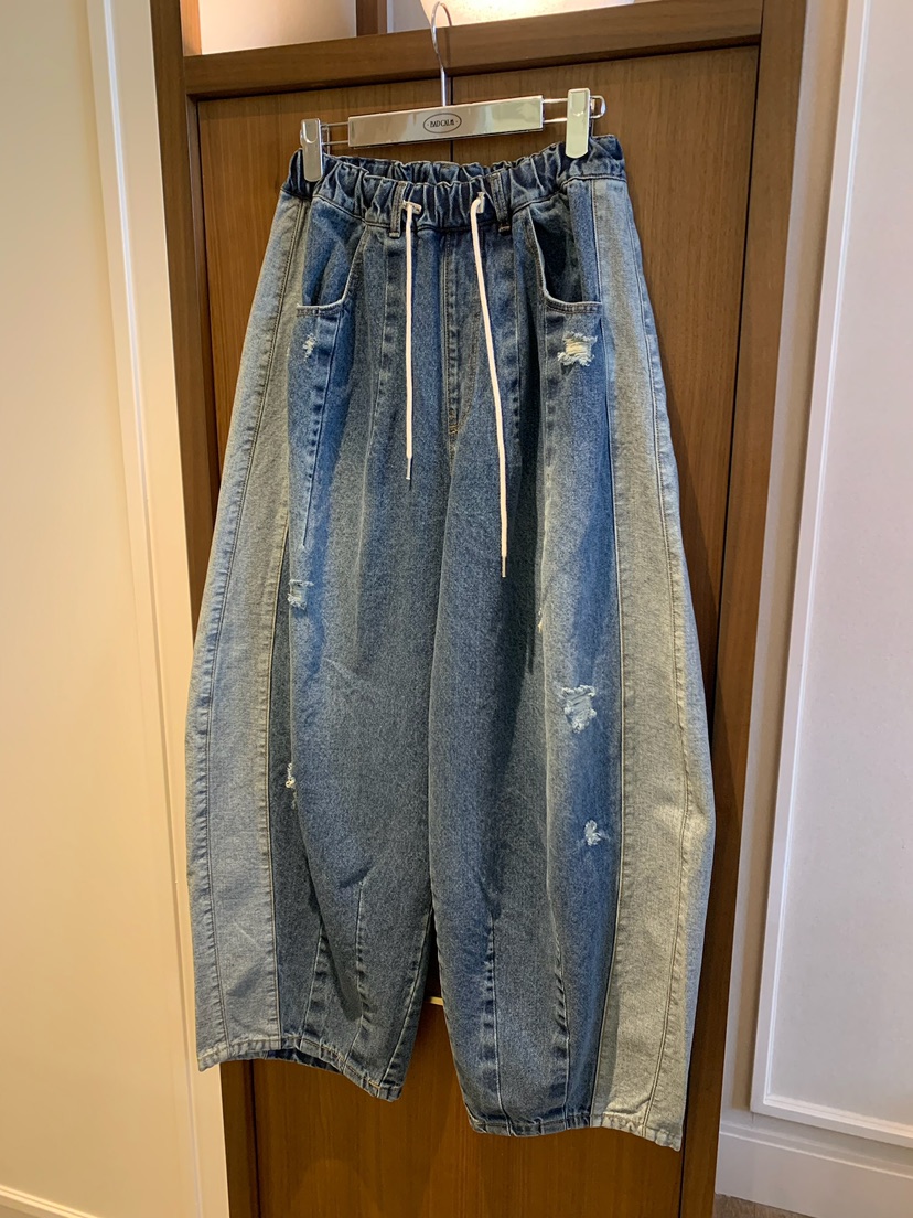 BADCALM東大門代購女士新品時尚人氣休閑熱賣牛仔褲復古撞色BADCALM牛仔褲