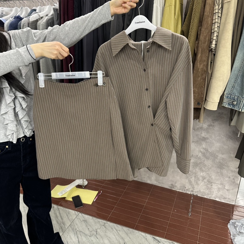 FOUNDATION東大門代購女裝新款休閑人氣時尚套裝不含腰包FOUNDATION套裝圖色2