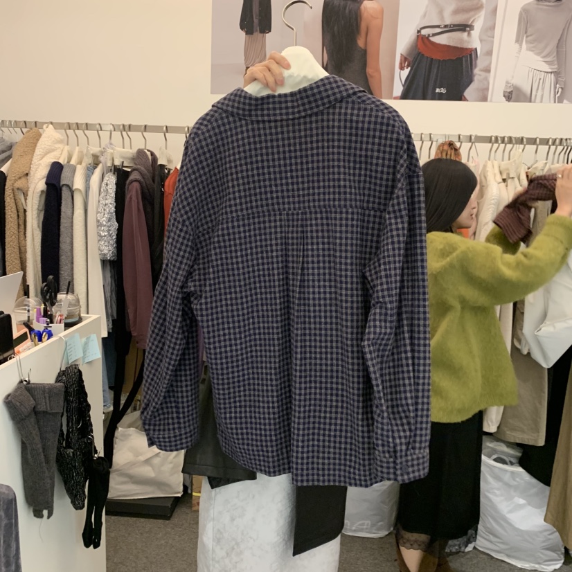 MAG韓國代購女裝新款時尚推薦熱賣人氣真品襯衫蕾絲衫格子SALONDEMAG襯衫/蕾絲衫