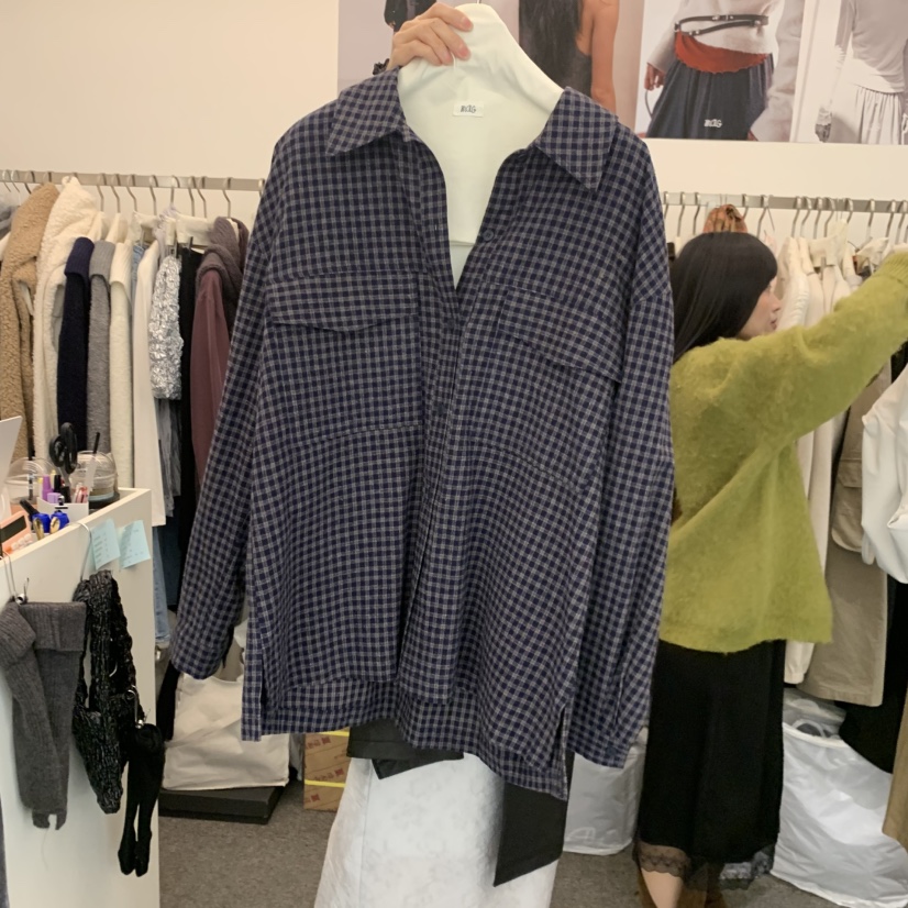 MAG韓國代購女裝新款時尚推薦熱賣人氣真品襯衫蕾絲衫格子SALONDEMAG襯衫/蕾絲衫圖色2