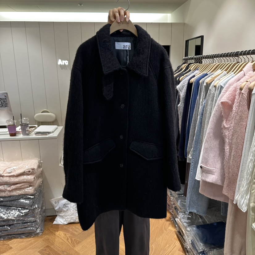 ARC韓國代購女裝新款時尚真品熱賣推薦中長款大衣不含內搭arc en ciel中長款大衣圖色3