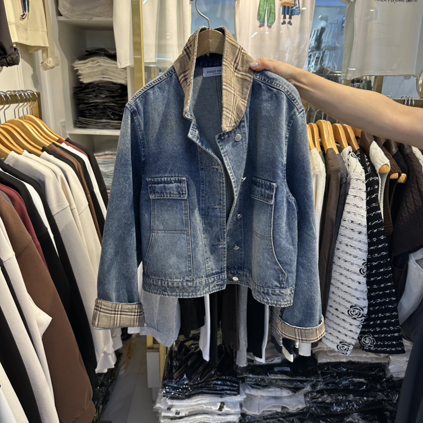 COCO HOLIC韓國直郵女裝新品休閑時尚真品熱賣推薦夾克格子COCO HOLIC夾克圖色1