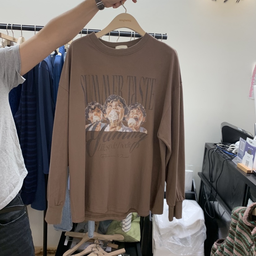 SPAGHETTI東大門實拍女士新款人氣休閑熱賣推薦時尚長袖T恤spaghetti長袖T恤圖色2